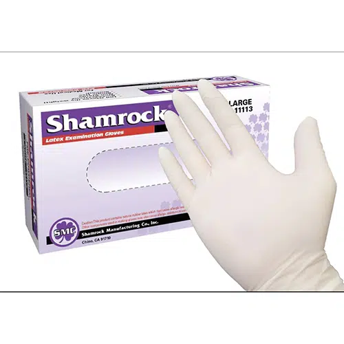 Shamrock Medical Examination Latex Gloves, 100 stk