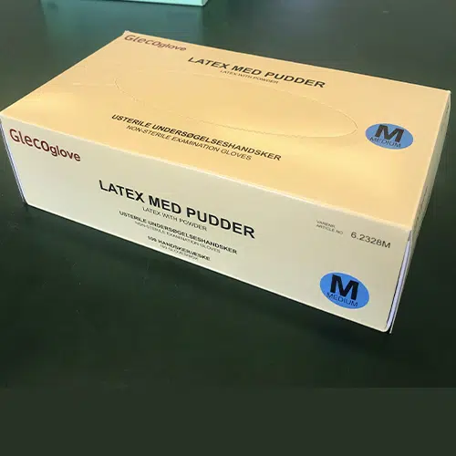 Latex Handsker, Hvid, Med pudder, 100 stk